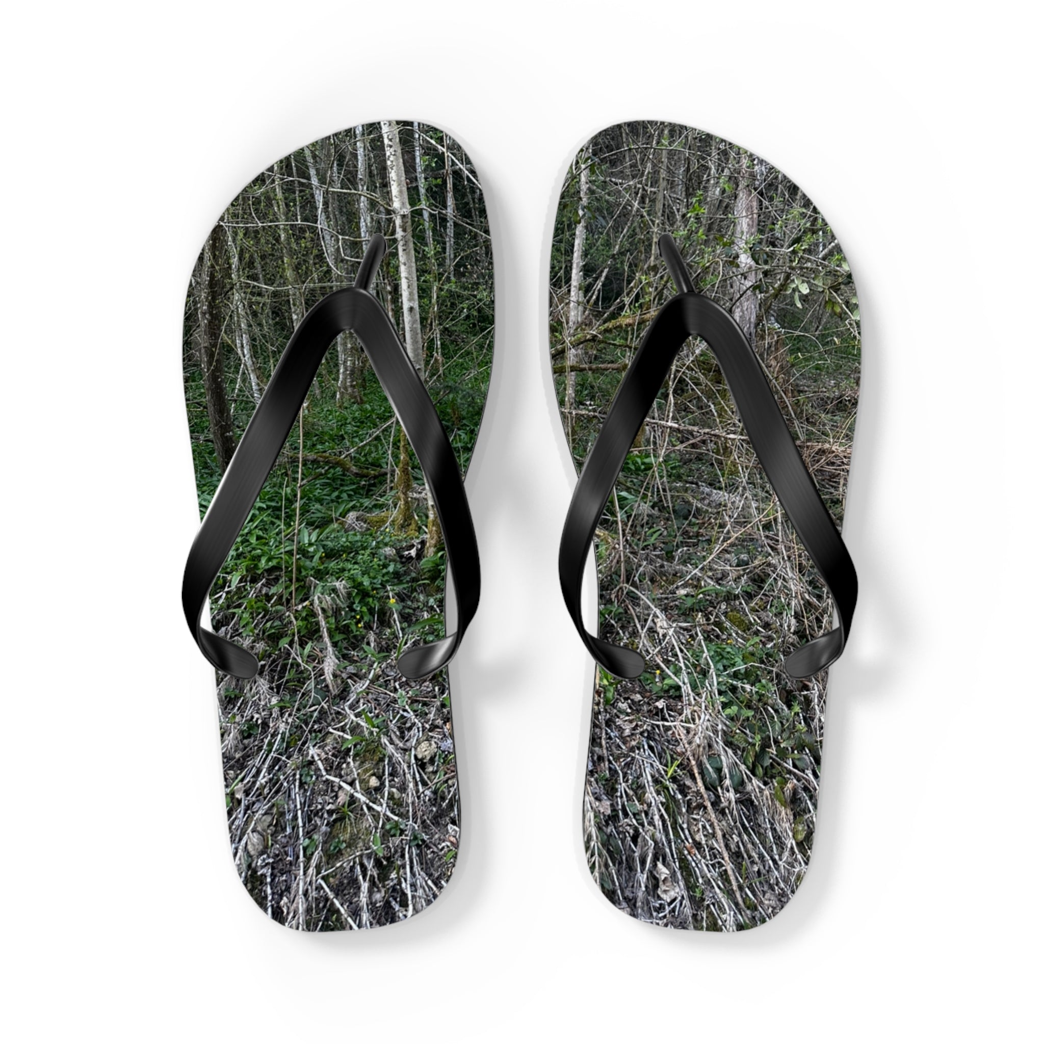 Forest flip flops